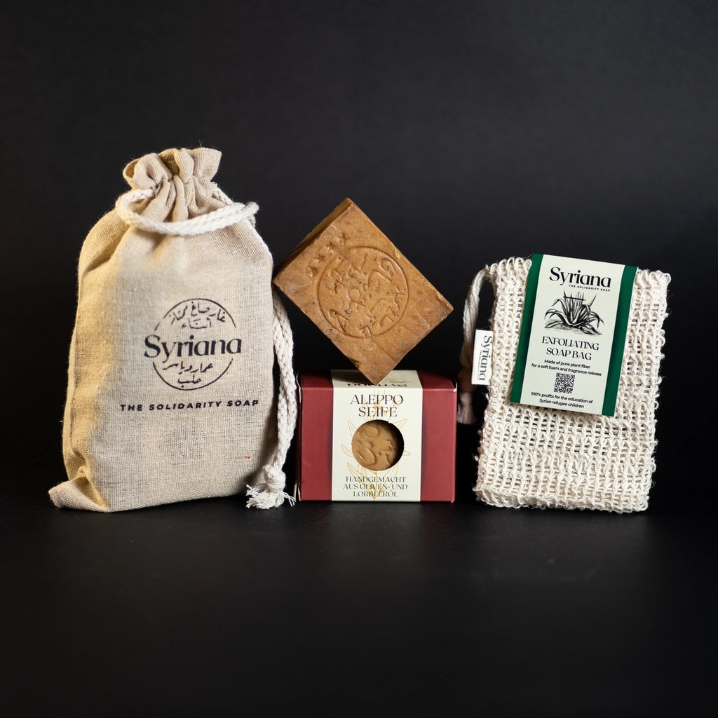 Savon d'Alep avec sac en sisal