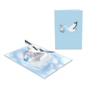 Carte de Naissance "Stork and Baby" blue