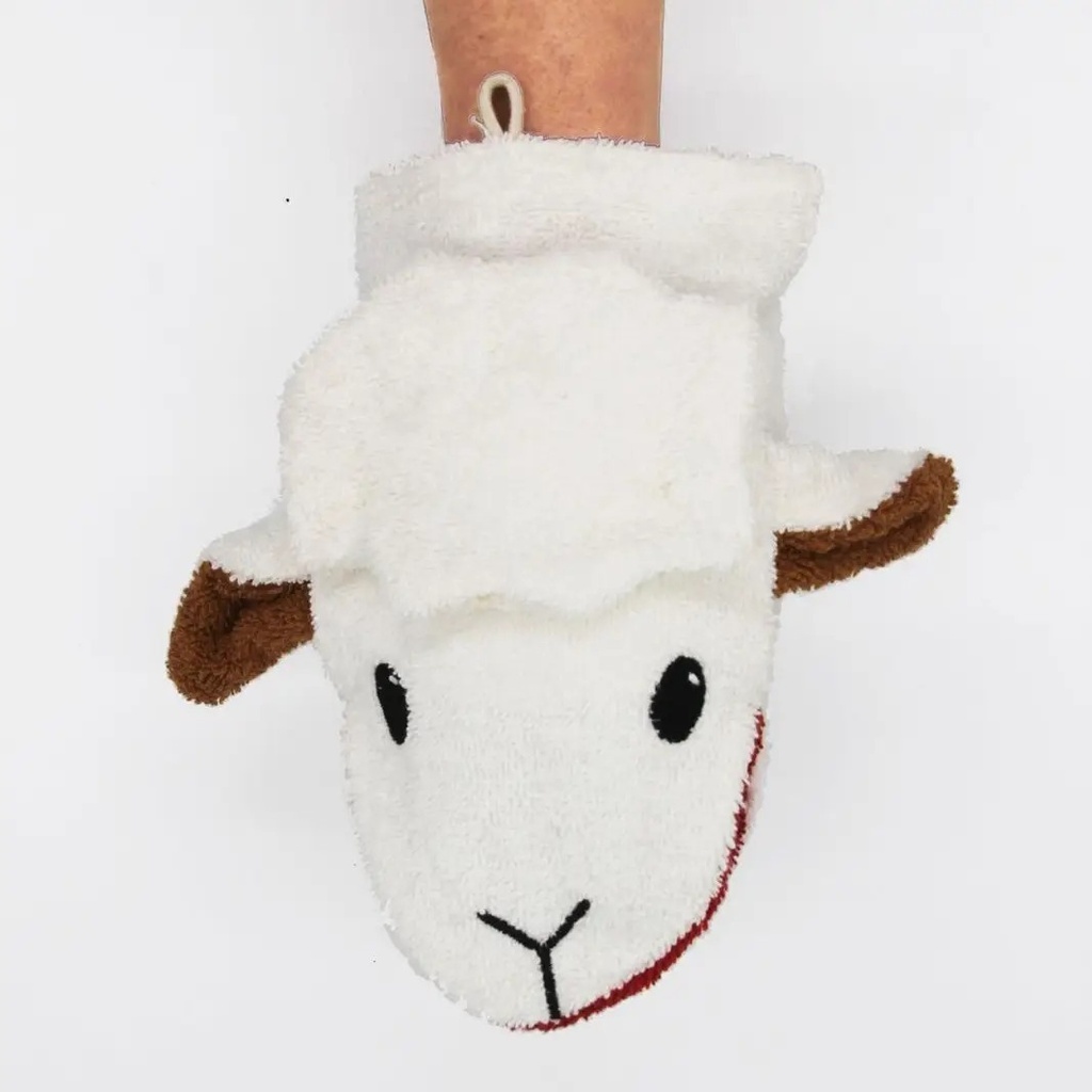 Gant de toilette large mouton