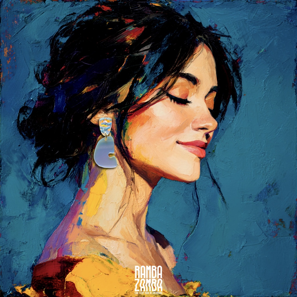 Boucles d'oreilles RAMBAZAMBA "Comma iridescent"