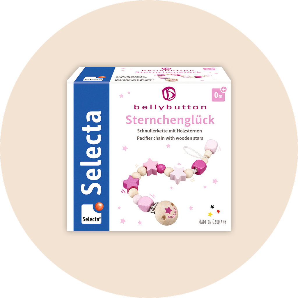 Attache-tétine en bois (rose)