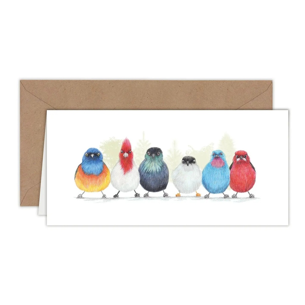 Carte d'anniversaire "Oiseaux mignons"