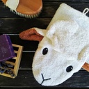 Gant de toilette large mouton