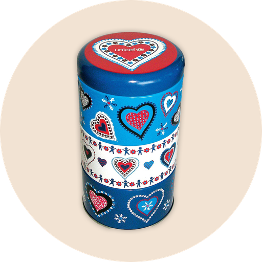 [TROUF0013] BOITE 3 NIVEAUX COEURS/MOSAIQUE UNICEF