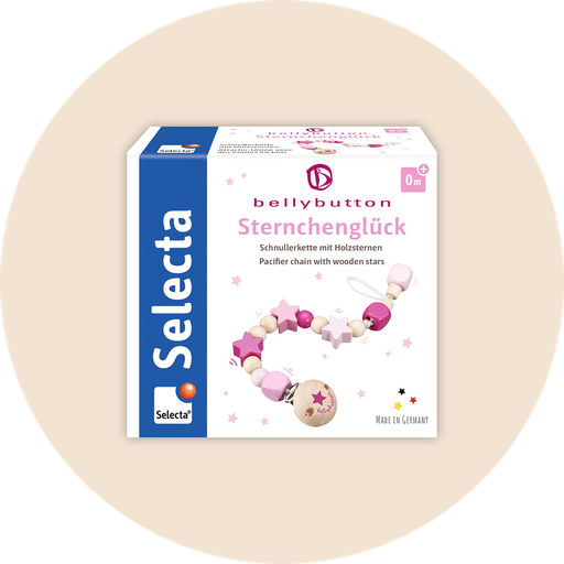 [US0044] Attache-tétine en bois (rose)