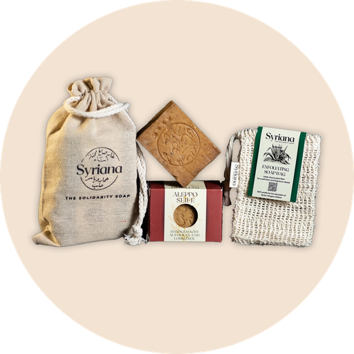 [US0070] Savon d'Alep avec sac en sisal