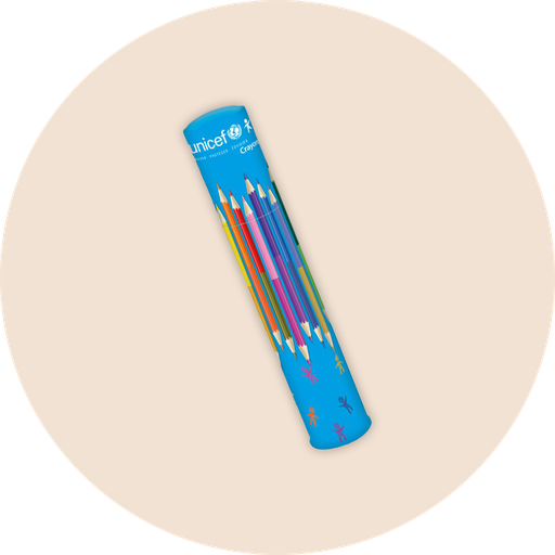 [US0093] Tube de 12 crayons de couleur double-mine