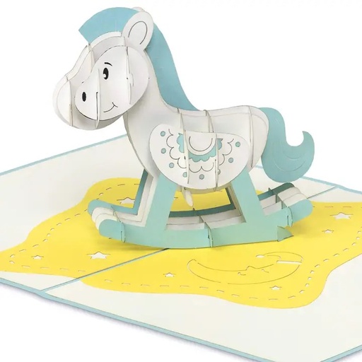 [US0120] Carte de Naissance "Rocking Horse"