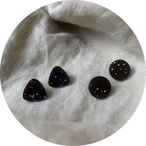 [US0245] Boucles d'oreilles "MINI SET black confetti sprinkles"