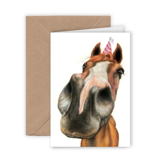 [US0317] Carte d'anniversaire "Cheval"