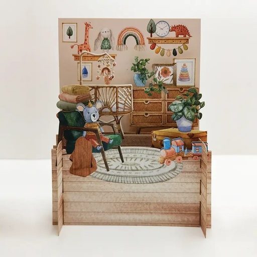 [US0322] Carte de naissance "Chambre de bébé"