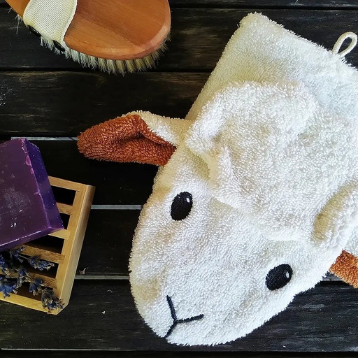 [US0325] Gant de toilette large "Mouton"