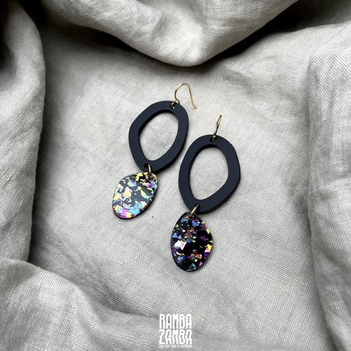 [US0367] Boucles d'oreilles RAMBAZAMBA "Pebble double"