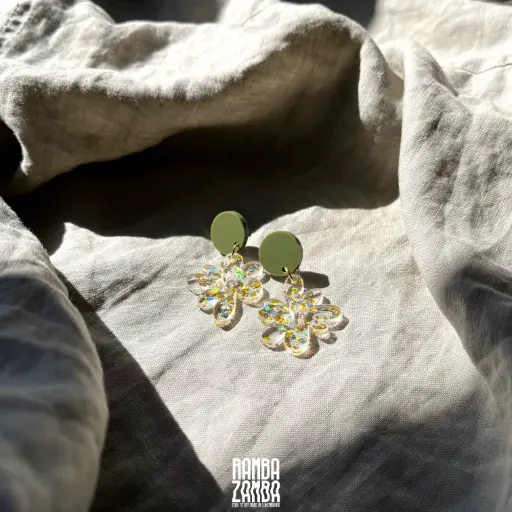 [US0397] RAMBAZAMBA  boucles d'oreilles "Flower Studs"